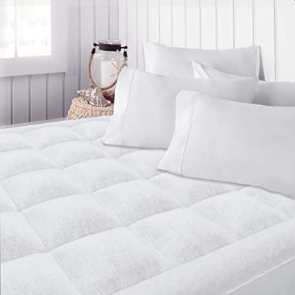 Beckham Hotel Collection Premium Microplush Mattress Pad - Hypoallergenic Ultra Soft Overfilled Topper with Deep Fit - Twin