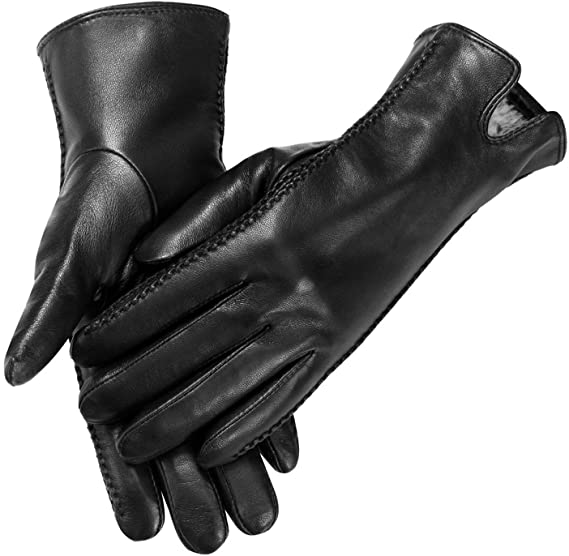 Winter Leather Gloves for Women, with Full-Hand Touchscreen Featured, Warm Driving Gloves
