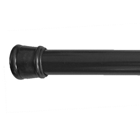41" to 72" Adjustable Spring Tension Steel Shower/Window/Closet Rod (Black)