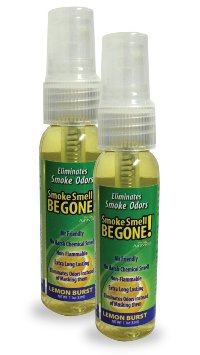 Smoke Smell Be-Gone Smoke and Odors Eliminator for Home Office and Car Natural Non-Aerosol Air Freshener 11oz 33ml Lemon Scent Pack of 2