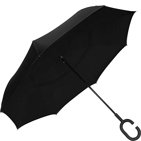 ShedRain UnbelievaBrella Reversible Stick Umbrella (Black)