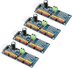 4PCS PCA9685 16 Channel 12 Bit PWM Servo Driver Board IIC Interface PCA9685 Module Controller Compatible with Raspberry Pi