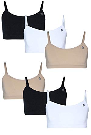 Limited Too Girls' Seamless Training Sports Bra with Adjustable Straps 6-Pack