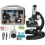 AmScope M30-ABS-KT51 51-piece 300x-600x-1200x Metal Frame Kids Student Beginner Compound Microscope Kit