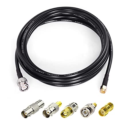 SUPERBAT SMA Male to BNC Male Cable 16.4ft   5pcs RF Coax Adapter Kit SMA to BNC Cable SMA BNC Adapter Cable Kit for RF Applications/Antennas/Wireless LAN Devices/Wi-Fi Radios External Antenna etc