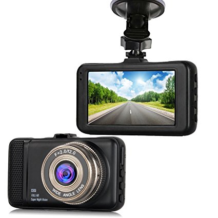 Dash Cam,EVASA 150° Wide Angle Full HD 1080P with G-Sensor,Night Vision,WDR,Loop Recording,3.0" LCD Dashboard Camera Recorder