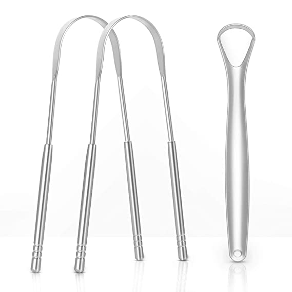 Tongue Scraper, 3Pcs Tongue Cleaning tool, Staninless Steel Oral Cleaner tool, Professionally Eliminates the Embarrassed Caused by Oral odour, Suitable for Travel and Family Useful.