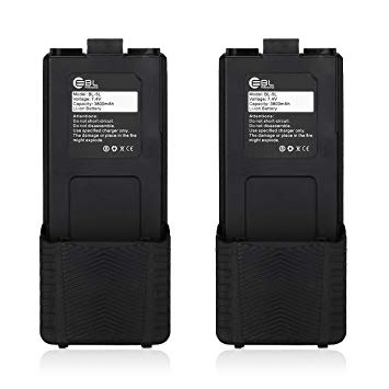 EBL 2 Pack BL-5L High Capacity 7.4V 3800mAh Li-ion Extend Rechargeable Battery For Baofeng UV 5R UV-5RE Two-way-radio Batteries