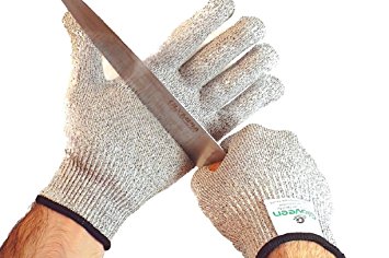 Cut Resistant Gloves - Kitchen Safety Glove Knife and Mandolin Protection - Mesh and Cut Shield Proof Protective - High Quality Rating Performance Chart EN388 Slash CE Level 5 - Washable Food Safe, Good Multitasking Work Gloves - Free Ebook