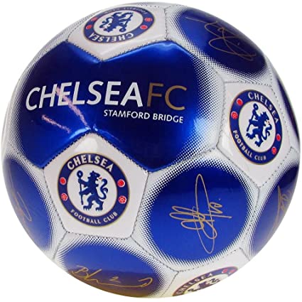 Chelsea Unisex's Official New Signature Edition Crest Football-Metallic, Size 5