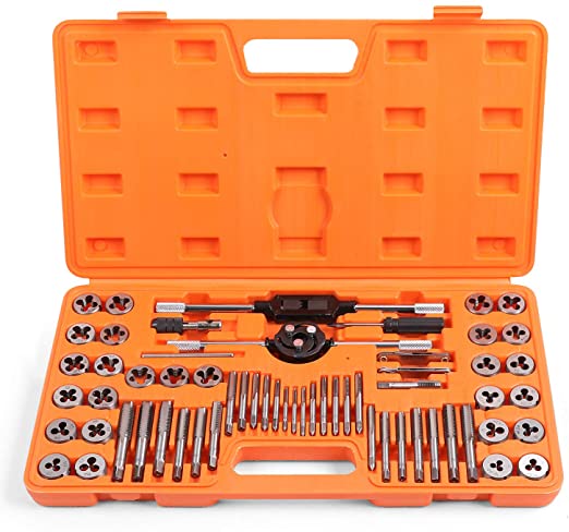 HORUSDY 60-Piece Master Tap and Die Set | SAE Inch and Metric Sizes | for Coarse and Fine Threads Tools