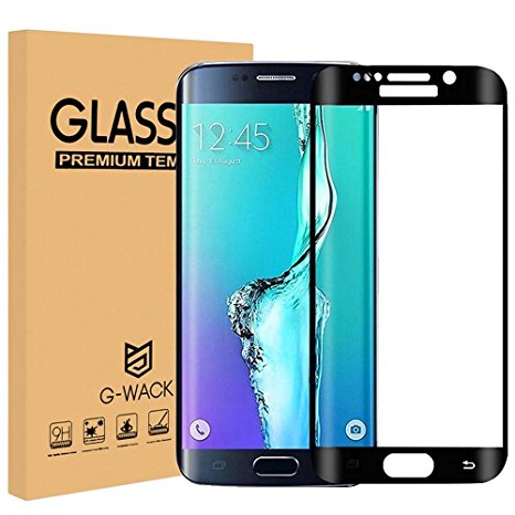 Galaxy S6 Edge Plus Screen Protector,G-WACK 0.2mm 9H Tempered Glass Screen Protector Case [Curved Full Coverage ] For Samsung Galaxy S6 Edge Plus[Life Warranty ] (For S6 Edge Plus Black)