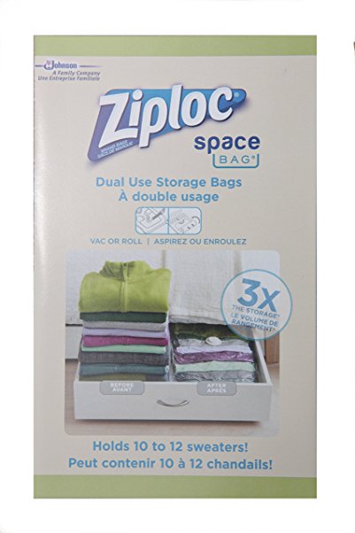 Ziploc Space Bags New Magic Zip Vacuum Seal Storage Bag 3 Large Size Bags