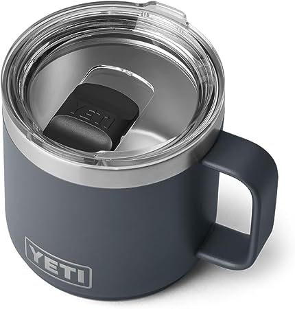 YETI Rambler 14 oz Stackable Mug, Vacuum Insulated, Stainless Steel with MagSlider Lid, Charcoal