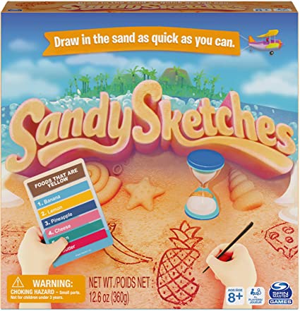 Sandy Sketches Sand Drawing Guessing Board Game, Family Game for Ages 8 and up