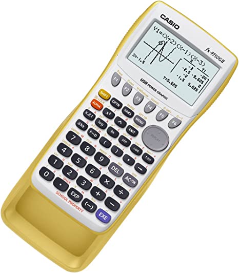 Casio fx-9750GII Graphing Calculator, Yellow