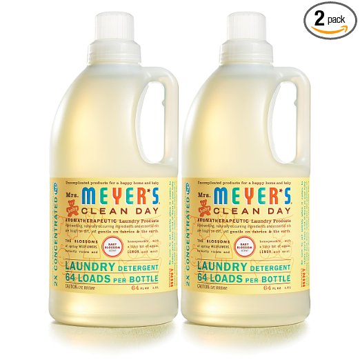 Mrs. Meyer's 64 Load Laundry Detergent, Baby Blossom, 64 Fluid Ounce (Pack of 2)