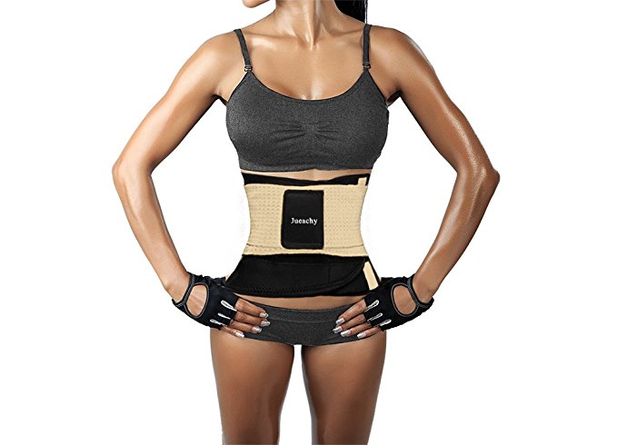 Jueachy Waist Trainer Belt for Women, Breathable Waist Cincher Trimmer Body Shaper Sweat Belt Girdle Fat Burn Belly Slimming Band for Weight Loss Fitness Workout