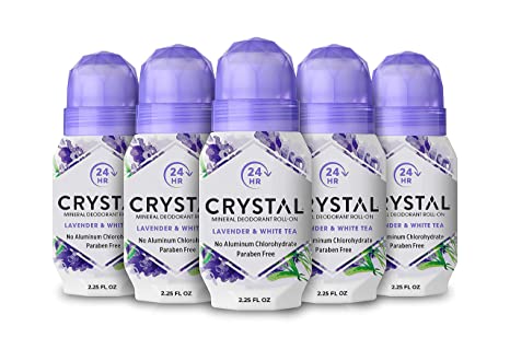 CRYSTAL Deodorant Mineral Deodorant Roll-On, Lavender & White Tea 2.25 oz (Pack of 5) SG_B002F8I8VS_US