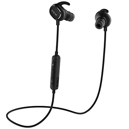 Win-Market QY19 Wireless Bluetooth Noise Cancelling Sport Headphones Sweatproof Earphones Headsets with Microphone for iOS Android Smartphones and Bluetooth Enabled Devices