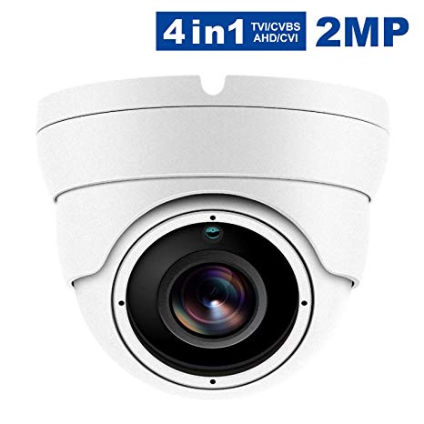 HD 1080P 4 in 1 (TVI/CVI/CVBS/AHD) Dome Security Camera, Analog Security Dome Cameras, Waterproof Outdoor/Indoor Day & Night Vision 3.6mm Lens for CCTV Camera System