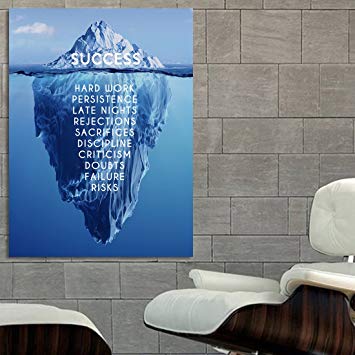 Poster Success Inspiration Motivation Iceberg 20x30 inch (50x76 cm) on 8mil Paper