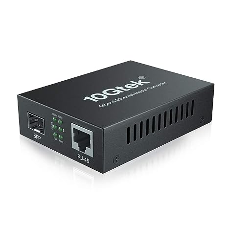 10Gtek Gigabit Ethernet Media Converter, Open SFP Fiber to Ethernet RJ45 Converter for 10/100/1000Base-Tx to SFP(SFP Slot Without Module), UL Certified