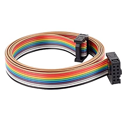 uxcell 3.8ft 10 Pin 10 Way F/F Connector IDC Flat Rainbow Ribbon Cable 2.54mm