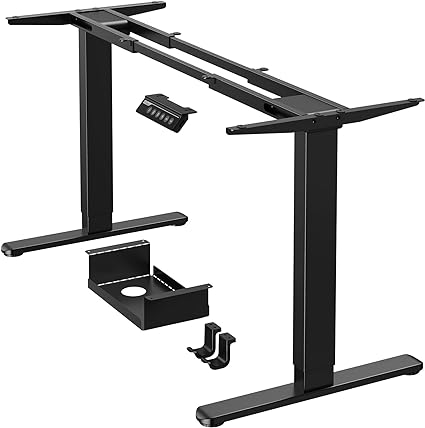 ErGear Standing Desk Frame [Dual Motor] Electric Adjustable Legs Compatible Desktop Size 44″-90″, 264 lbs Weight Capacity, 4 Memory Height Settings Stand up Desks Frame Workstation, Black Frame Only