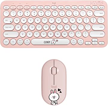 Logitech K380 Line-Friends Cony Multi-Device Bluetooth Wireless Keyboard   M350 Line-Friends Cony Bluetooth with USB Mini-Receiver – PC, Laptop, Windows, Mac, Chrome OS, Android, iPad OS, Apple TV