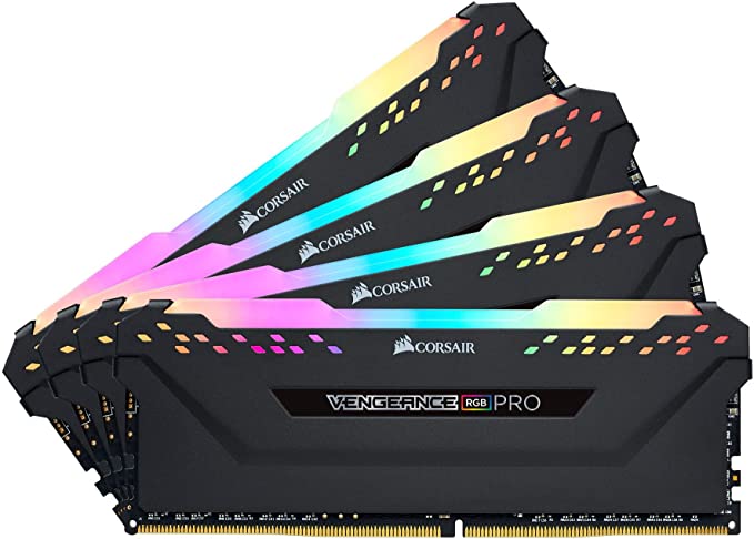 Corsair Vengeance RGB Pro 32GB (4x8GB) DDR4 3600 (PC4-28800) C16 Desktop Memory – Black