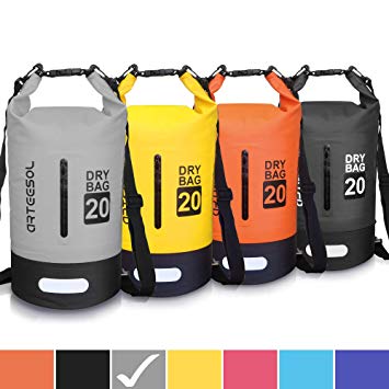 arteesol Dry Bag, 5L 10L 20L 30L Waterproof Dry Bag/Sack Waterproof Bag with Long Adjustable Strap for Kayaking Boat Tour Canoe, Fishing, Rafting, Swimming, Snowboarding