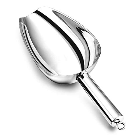 P&P Chef Ice Scoop, 24 Ounce Large Big Scoop, Stainless Steel Utility Scoop for Rice Flour Popcorn Dry Food, Heavy Duty & Dishwasher Safe
