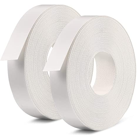 White Melamine Edging Strip Feet White Melamine Tape Iron-on Edgebanding Supplies Flexible White Melamine Veneer Roll with Hot Melt Adhesive (2 Pieces,3/4 Inch x 50 Feet)