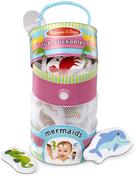 Melissa & Doug Tub Stickables - Mermaids (Soft Shapes Bath Toy, 20 Foam Pieces, Great Gift for Girls and Boys - Best for Babies and Toddlers, 4 Month Olds, 1 and 2 Year Olds)