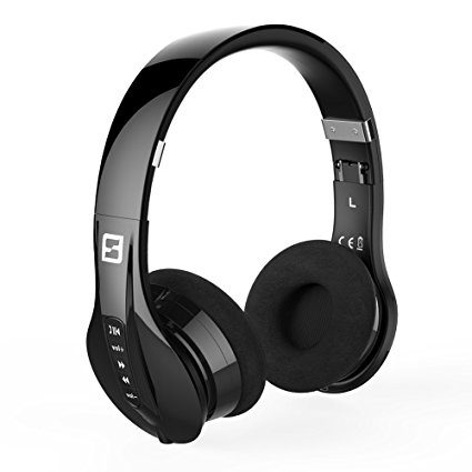 Wackolee SF-888 Bluetooth Headphones Best Earphones Headset Stereo with In-line Microphone Wireless Portable Foldable and Adjustable for SmartPhones ipad mp4 HiFi Players (Black)