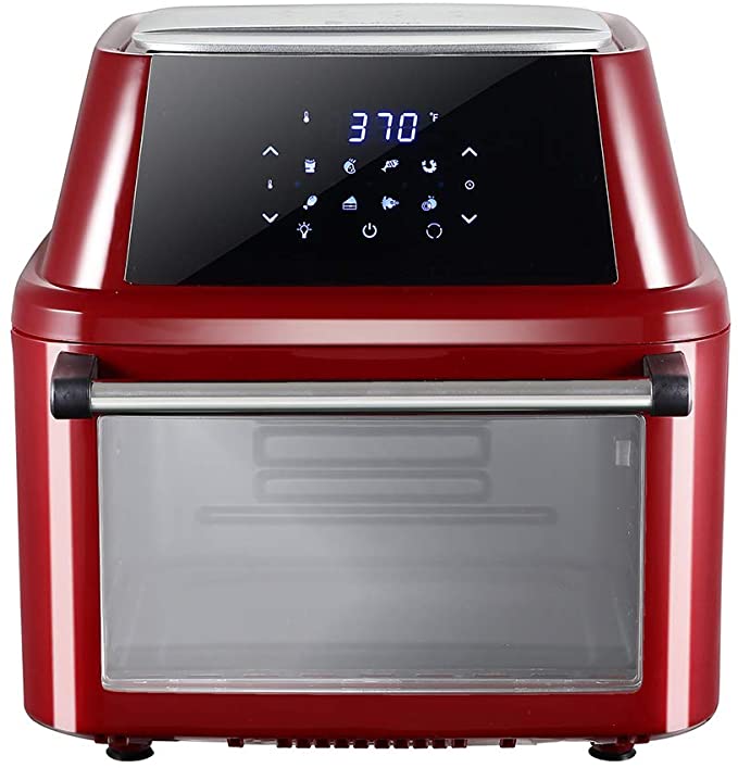16.91 Quarts Digital Air Fryer, Digital Touch Panel Air Fryer with the 8 Included Accessories, Air Fryer with Large Visible Window Lighting (Claret-Red)