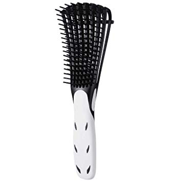 Detangling Brush for Curly Hair, Black Hair Detangler, Afro Textured 3a to 4c Kinky Wavy, for Wet/Dry/Long Thick Curly Hair, Exfoliating Your Scalp for Beautiful and Shiny Curls-Black