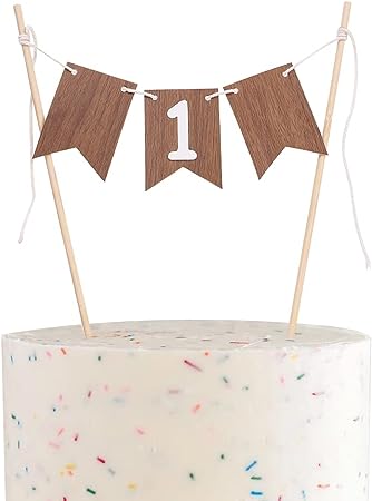 1st Birthday Cake Topper - Wild One Cake Topper，Wood Cake Topper for First Birthday Boy or Girl, Safari Party, birthday cake decoration. One year old wild.(Wild One)