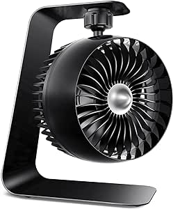 Koonie Metal USB Desk Fan, 4 Inch Small Portable Turbo Air Circulator, 6ft Strong Airflow, 3 Speeds, 360 Adjustable Tilt, 35dB Low Noise for Table Office Bedroom