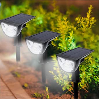 2 Pack Solar Path Lights for Outdoor Led Lights Waterproof Solar Powered Outdoor Warm White Landscape Lighting Spotlights for Yard House Garden…