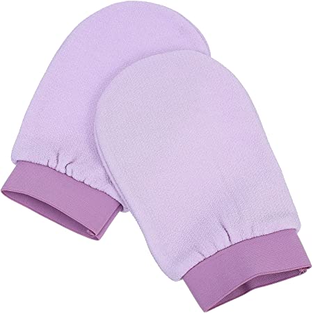 DOITOOL 2pcs Microfiber Body Wash Mitts Soft Body Cleansing Glove Reusable Makeup Remover Mitt Gloves European Style Wash Cloth