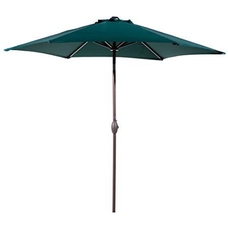 Abba Patio® 9 Ft Market Outdoor Aluminum Table Patio Umbrella with Push Button Tilt and Crank, Green