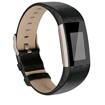 Vancle Fitbit Charge 2 Band,Luxury Genuine Leather Replacement Strap for Fit bit Charge 2(No Tracker)