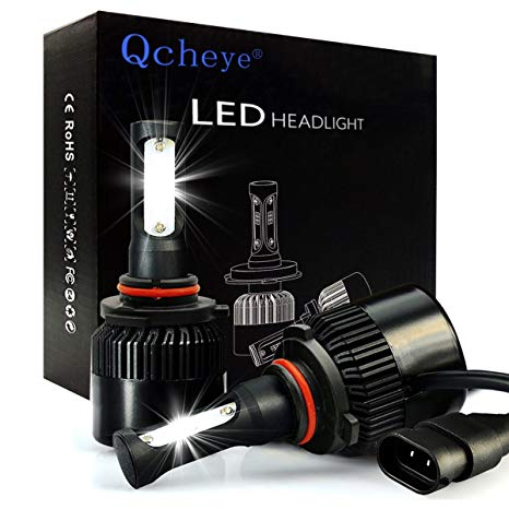 9005 HB3 LED Headlight Bulbs - 6000K 8000LM Super Bright Cool White Bulb Conversion Kit 2pcs - 2 Years Warranty by Qcheye