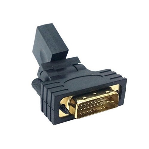 HENGSHENG® Rotate 90 180 360 degree Female to Male gold adapter HDMI to DVI Connector Gold Converter Adapter for multimedia