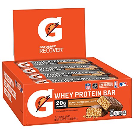 Gatorade Whey Protein Recover Bars, Chocolate Peanut Butter, 12 Count