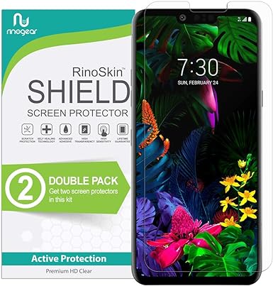 RinoGear (2-Pack) Screen Protector for LG G8 ThinQ (6.1" inch) Screen Protector Case Friendly Accessories Flexible Full Coverage Clear TPU Film