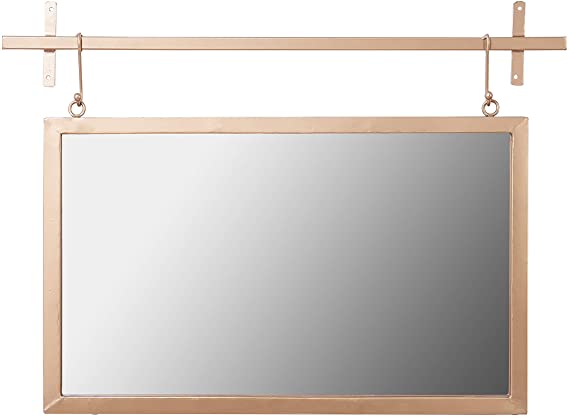 Decorative Mirrors for Wall Decor Rectangular Wall Mirror with Long Metal Support for Bedroom Bathroom Living Room Entryway