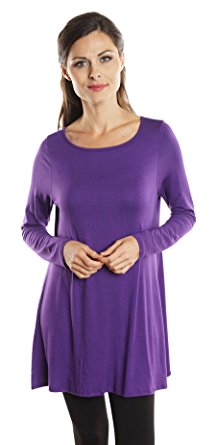Free to Live Women's Long Flowy Elbow or Long Sleeve Jersey Tunic Made in USA